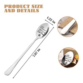 Cat Dad Gifts for Men Him Boyfriend Husband Birthday Gifts for Cat Lovers Owners Good Morning Cats Dad Spoon Long Distance Gift for Men Brother Friend Pet Paw Print Spoons