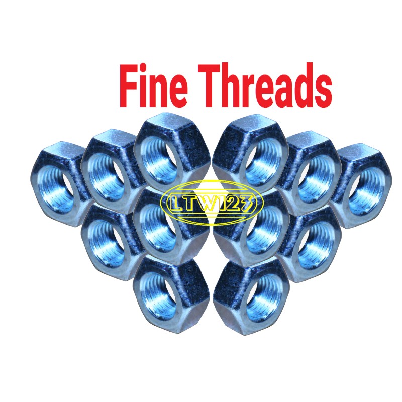 Lindstorm (1Pcs) 3/4-16" Hex Nut Fine Thread Zinc Plated Steel