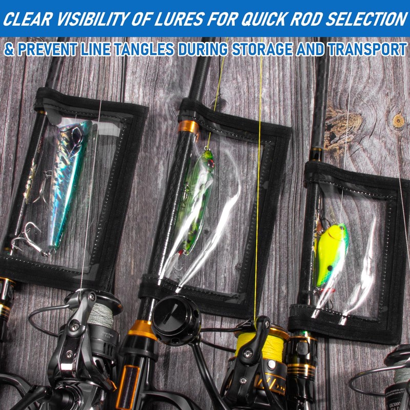 Alwonder 5-Pack Fishing Lure Wraps Durable Clear PVC Lure Covers