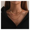 Qimily Dainty Layered Chain Necklace, Handmade 14K Gold Plated Pendant