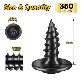 350Pcs #8 × 1/2" Wood Screw, Phillips Truss Head Wood Screws, Quick Metal Self Tapping Screws, Zinc Plated Steel, Truss Head Screws
