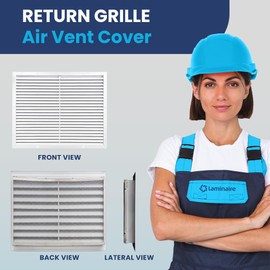 [32 x 18 Duct Hole] Vent Cover. Aluminum Exterior Return Grille HVAC Sidewall - Outside Air Louver Waterproof & Rain Block. Return Grille Outdoor. The Aluminum Never Rust. White [33.6 x 18.6"Face]