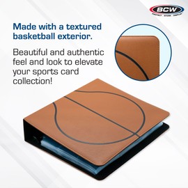 BCW 3-inch Sports Collectors Album - Basketball | Storage for Over 800 Cards | Ideal for Organizing Baseball, Football, Basketball Trading Cards | Aesthetic Display for Sports Memorabilia Enthusiasts