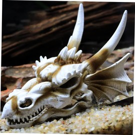 Mipcase 1Pc Resin Dinosaur Skull Fish Tank Decor Realistic Aquarium Ornament for Underwater Landscaping Home Decor Fade Resistant for Reptiles Fish Tank Accessories Random Color