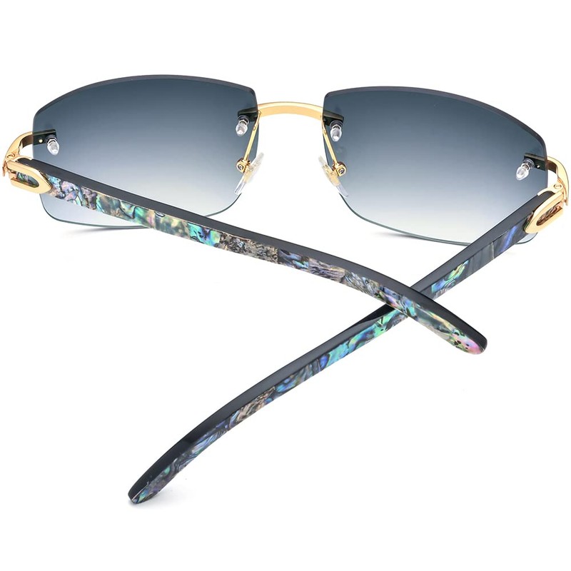 HEPIDEM 100% Really Buffalo Horn and Natural Mussel Shell Rimless