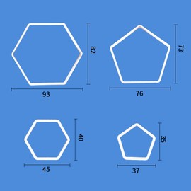 4 Pcs Plastic Cookie Cutter Set Pentagon Shaped Biscuit Cakes Paste Baking Molds Kitchen Baking Tools, 4 Sizes