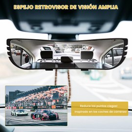 OUDAR Espejo retrovisor de gran angular mejorado con visión de ángel como se ve en la televisión, reduce los puntos ciegos, se instala en segundos, se adapta a la mayoría de coches, SUV y camiones