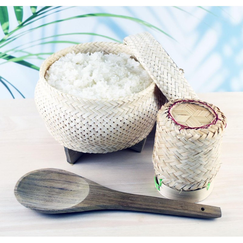 Sticky Rice Pressure Cooker Slow Cook Set Bamboo Basket Steaming