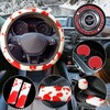 Fluffy Cow Print Plush Steering Wheel Cover for Women with