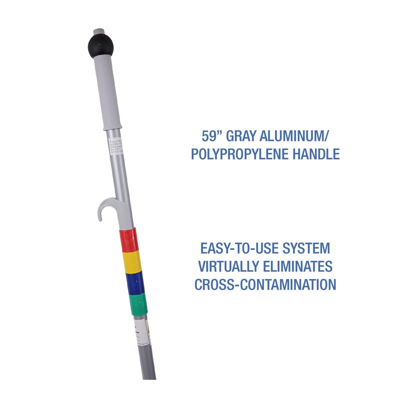 Boardwalk BWKBWMS16MFM 59 in. Bucketless Microfiber Mop System Kit, Gray,