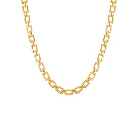 Lulu Jane Women's Yellow Gold-Plated Metal Link Chain Fashion Jewellery Chain