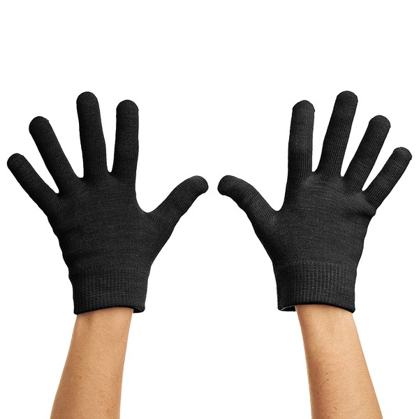 ZenToes Moisturizing Gel Sleeping Gloves Dry Hands Treatment - 1 Pair Unscented Hydrating Cracked Hand Healing Gloves - Repair Rough, Chapped Skin Overnight (Cotton Black)