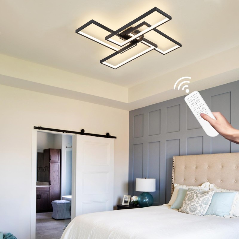 Shine LUEST Modern LED Ceiling Lights for Bedroom 26" Dimmable