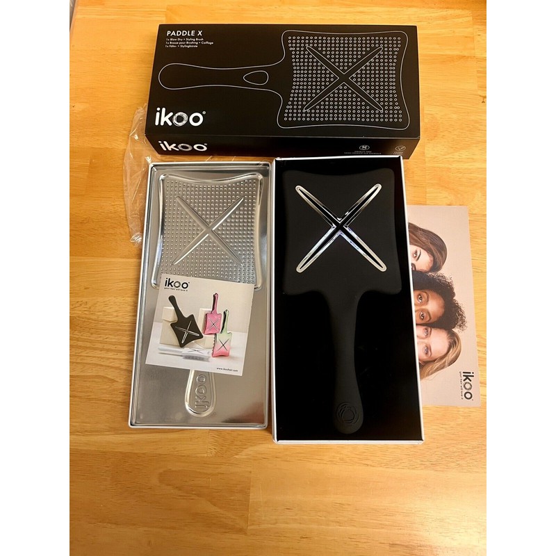 ikoo Paddle X Blow Drying And Styling Brush- Beluga Black