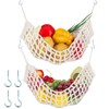 2 Pcs 11.8 x 20 Inch Macrame Fruit Hammock for