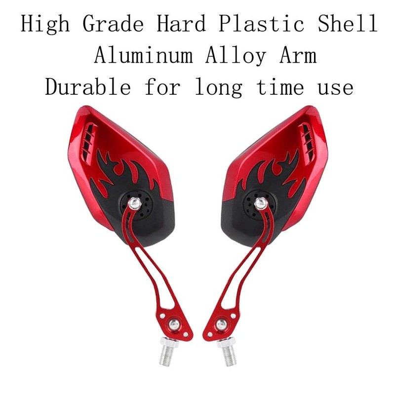 ESUPPORT Red Motorcycle Motorbike 8mm 10mm Rearview Side Mirror ATV