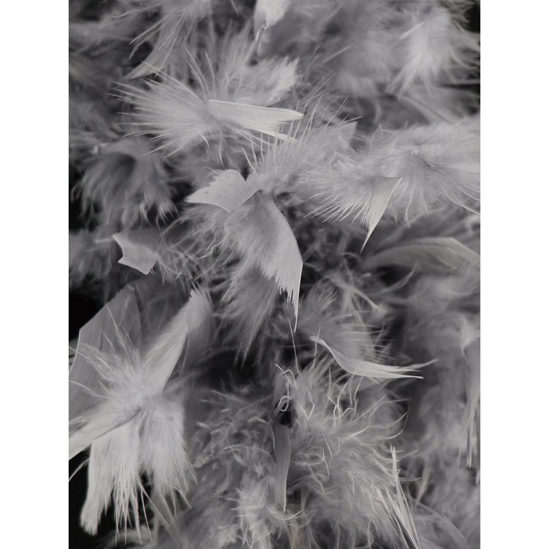Luxury Dark Silver Grey Feather Boa – 80g -180cm