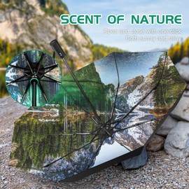 ZUOYOUZ Compact Travel Umbrella,Automatic,Lightweight,Windproof Strong,Folding Umbrella with Pattern for Rain&Sun-Men&Women