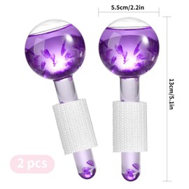 Itadaku 2 PCS Facial Ice Globes, Cryo Stick Ice Globes, Cooling Skin Care Massager for Puffiness, Dark Circles, Wrinkles, Skin Tightening, and Pore Reduction, Beauty Tool for Women & Girls (Purple)