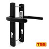 TSS Black UPVC Door Handle Pair Set, 92mm PZ (Centres),