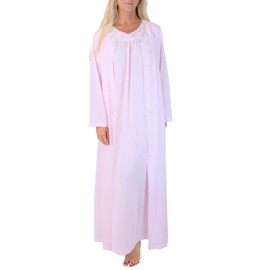Shadowline Women's Nightgown and Long Sleeved Robe Pajama Set Nylon Sleepwear Peignoir, Pink, 3X