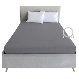 Grounding Fitted Sheet Kit, Deep Pocket Fitted Sheet, Organic Cotton&Silver Fiber, Conductive Bed Cover for Sleeping, Earth Connected Bedding (Twin XL)