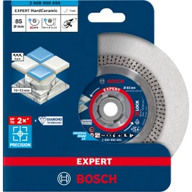 Bosch 1x EXPERT HardCeramic X-LOCK Diamond Cutting Disc (for Hard tiles, Hard stone, Ø 85 mm, Professional Accessory Small Angle Grinder)