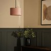 MiniSun | Small Modern Blush Pink Velvet Drum Light Shade