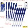 Dollar Wow Fineliner Pens, BLUE, Fine Tip (0.3mm), Pack of