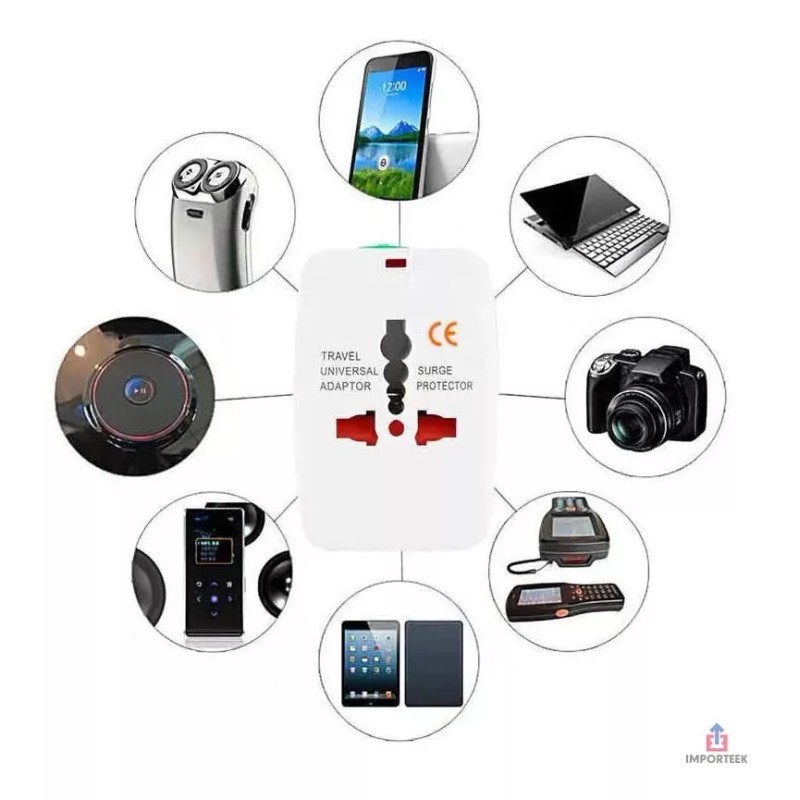 Importeek 20pz Adaptador Convertidor Clavija Corriente Universal Viaje
