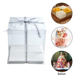 BURLIHOME BURLIHOME 10x10x12Inch Tall Cake Box,5 Pack Bakery Boxes with Ribbon, Treat Boxes Ideal for Birthday Wedding Graduation