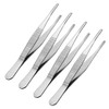 sourcingmap 4 Pcs 5-Inch Stainless Steel Straight Blunt Tweezers with
