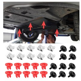 10 Sets Engine Splash Shield Screws Kit with U-Nuts & Fender Washers,Professional T30 Splash Guard Undertray Clips for Replacing Damaged Car Accessories Fender Liner Clips