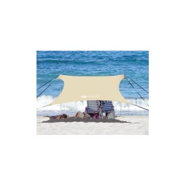 easierhike Beach Canopy Windproof,  Sun Shelter UPF50+, 6 Sandbags Anchors 10x10 FT 2 Pole