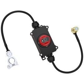 Top Post Battery Disconnect Switch, CNAODUN Waterproof Battery Cut Off Switch with Wire 12-48V Heavy Duty for Car RV Boat and Vehicle(On/Off)