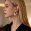 Sttiafay Punk Flame Hoop Earrings Silver Fire Flame Dangle Earrings