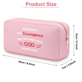 Christian Gifts for Women Religious Bible Verse Makeup Bag Inspirational Scripture Gifts for Women Girls Coworker Mom Her Friend Double Side Oxford Cloth Zipper Pouch Travel Organizer
