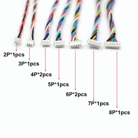 9 PCS 1.25mm to Dupont 2.54mm Pitch Adapter Cables Wire Compatible with JST Molex PicoBlade 1.25 for Pixhawk Flight Controller RC Drone 2Pin to 8P