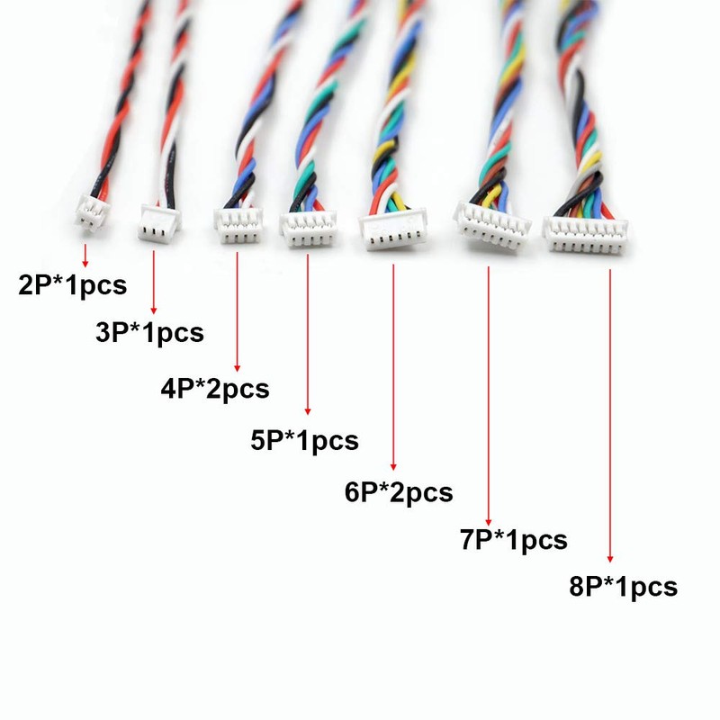 9 PCS 1.25mm to Dupont 2.54mm Pitch Adapter Cables Wire