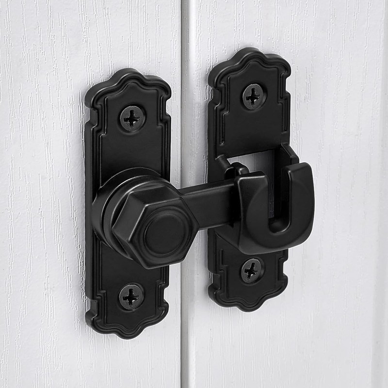 4 Packs Black Aluminum Alloy 90/180 Degree Gate Lock,Barn Door