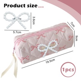 arrderly 1 Stück Federmäppchen, Aesthetic Mäppchen mit Reißverschluss, süße Federmäppchentasche aus Stoff, für Mädchen Kosmetiktasche Aesthetic Stuff Clean Girl