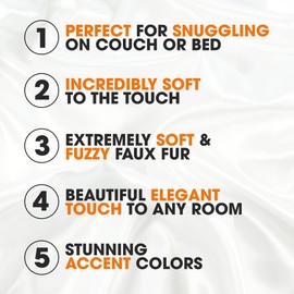 Cheer Collection Faux Fur Blanket - Luxurious Fluffy Blankets for Couch & Bed - Machine Washable - 40" x 50" inches - Blue