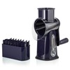 5-in-1 Rotary Cheese Grater with Handle – Stainless Steel Blades,