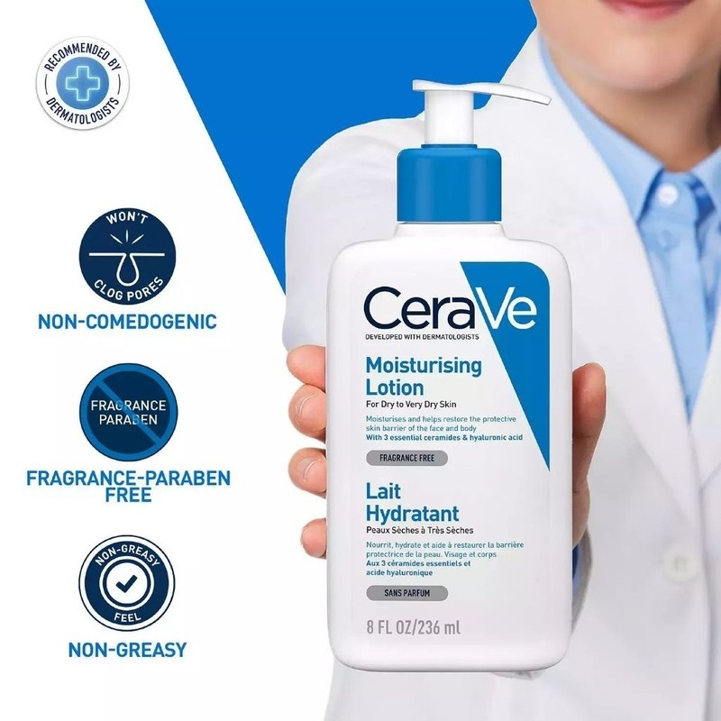 CeraVe Hydrating MoisturisingLotion 236ml, MVE Delivery Technology, Long-Lasting Moisture, Repairs