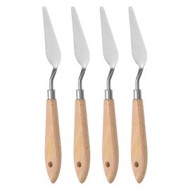 HARFINGTON 4pcs 12# Painting Palette Knife Pointy Stainless Steel Art Spatula Painting Pallet Knives Scrapers Tools with Plastic Handle for Acrylic Oil Canvas Mixing Spreading