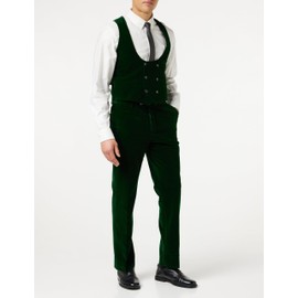 Xposed Mens MAK Green Soft Velvet Waistcoat Wedding Party Retro Tailored Fit Suit Vest [AMZCH-UWC-MAK-GREEN-44]