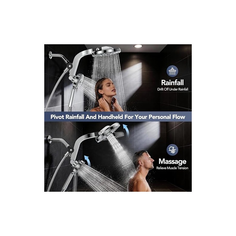 High Pressure Rain Showerhead Combo, 2026 Magnetic Shower Head Set