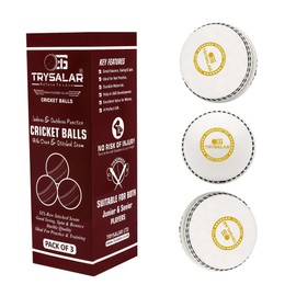 TrySalar Soft Cricket Rubber Ball Indoor Outdoor Junior Youth Adult Training Coaching Exercise Excellent Bounce with Durable Traditional Stitching Hand Stitched