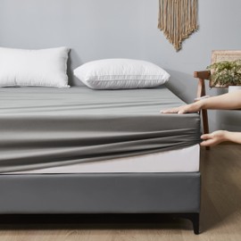 WenBags Waterproof Fitted Bed Sheets,Mattress Protector for Home & Hospital Care Beds, Soft Hospital Bed Sheets with Elastic All Around (1, Gray, Full)