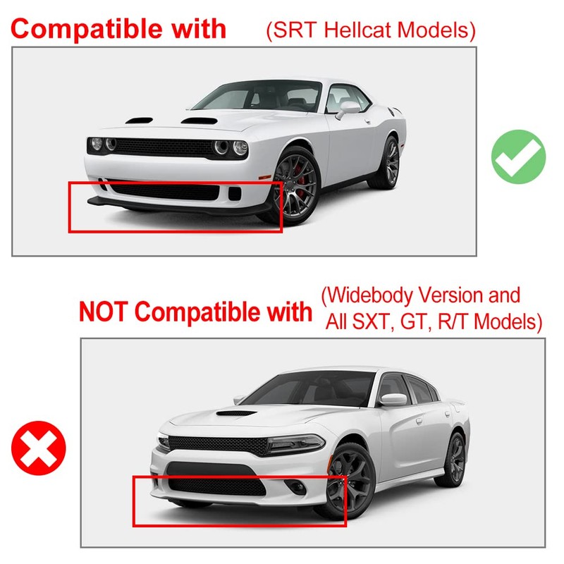 JDMON Front Bumper Lip Splitter Protector Compatible with Dodge Challenger